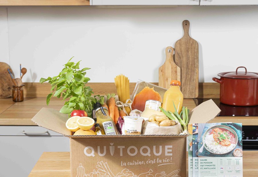 Box Quitoque ouverte avec produits frais